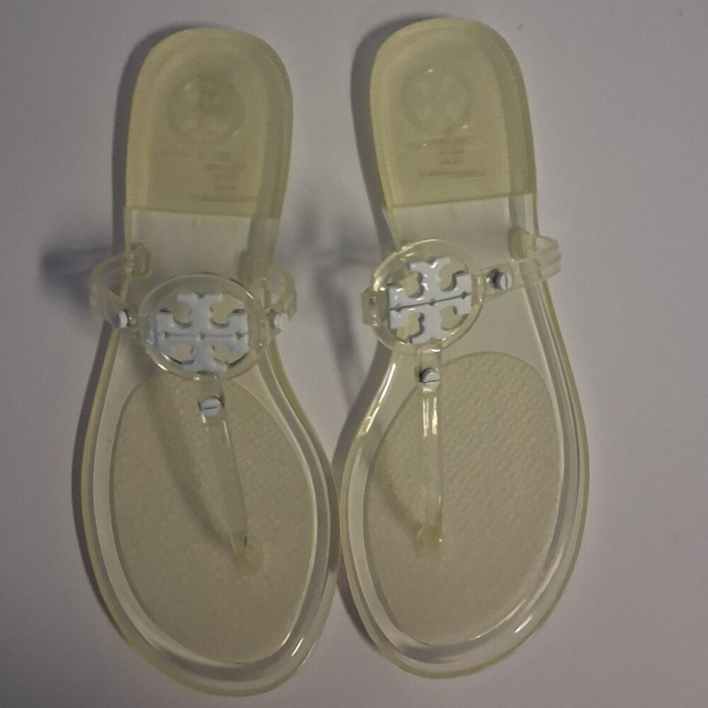 Tory Burch Mini Miller Flat Thong Sandals Clear Size 6 Like new